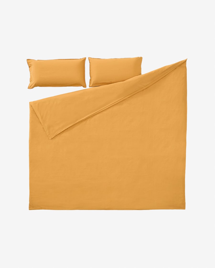 Ibelis mustard yellow bedding set 180 x 200 cm organic cotton (GOTS)