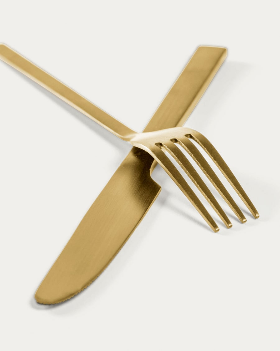 Lite 16-piece golden cutlery set gold