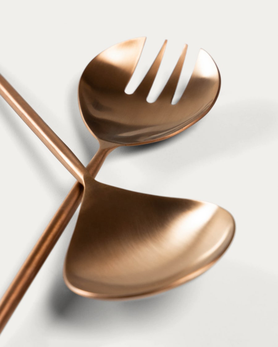 Kelda 2-piece cutlery set for salad rose gold