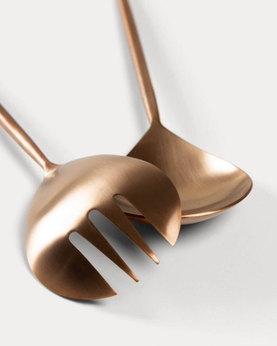Kelda 2-piece cutlery set for salad rose gold