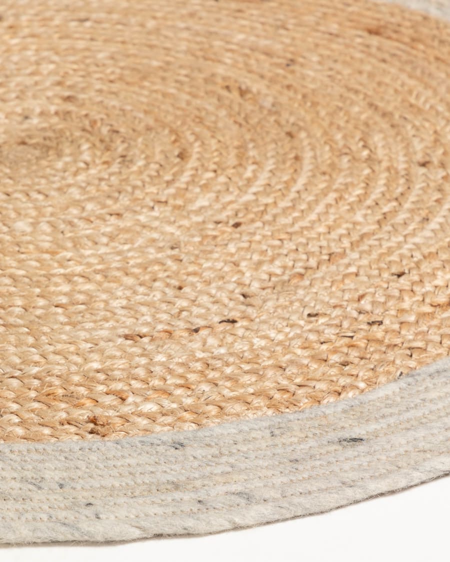 Χαλί Meray, γιούτα και μαλλί, γκρι, Ø150εκ