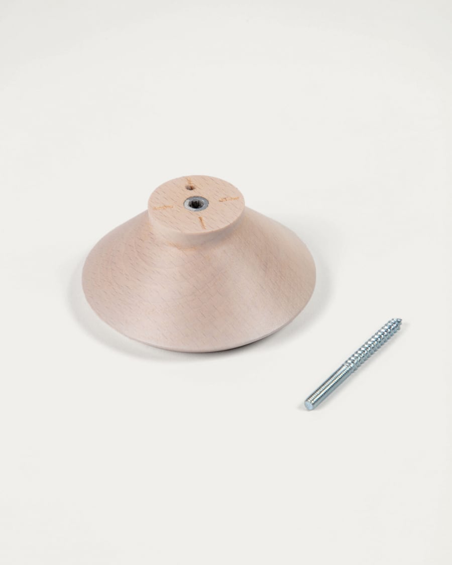 Set of 3 Nadua hangers in solid wood with a natural beech finish.
