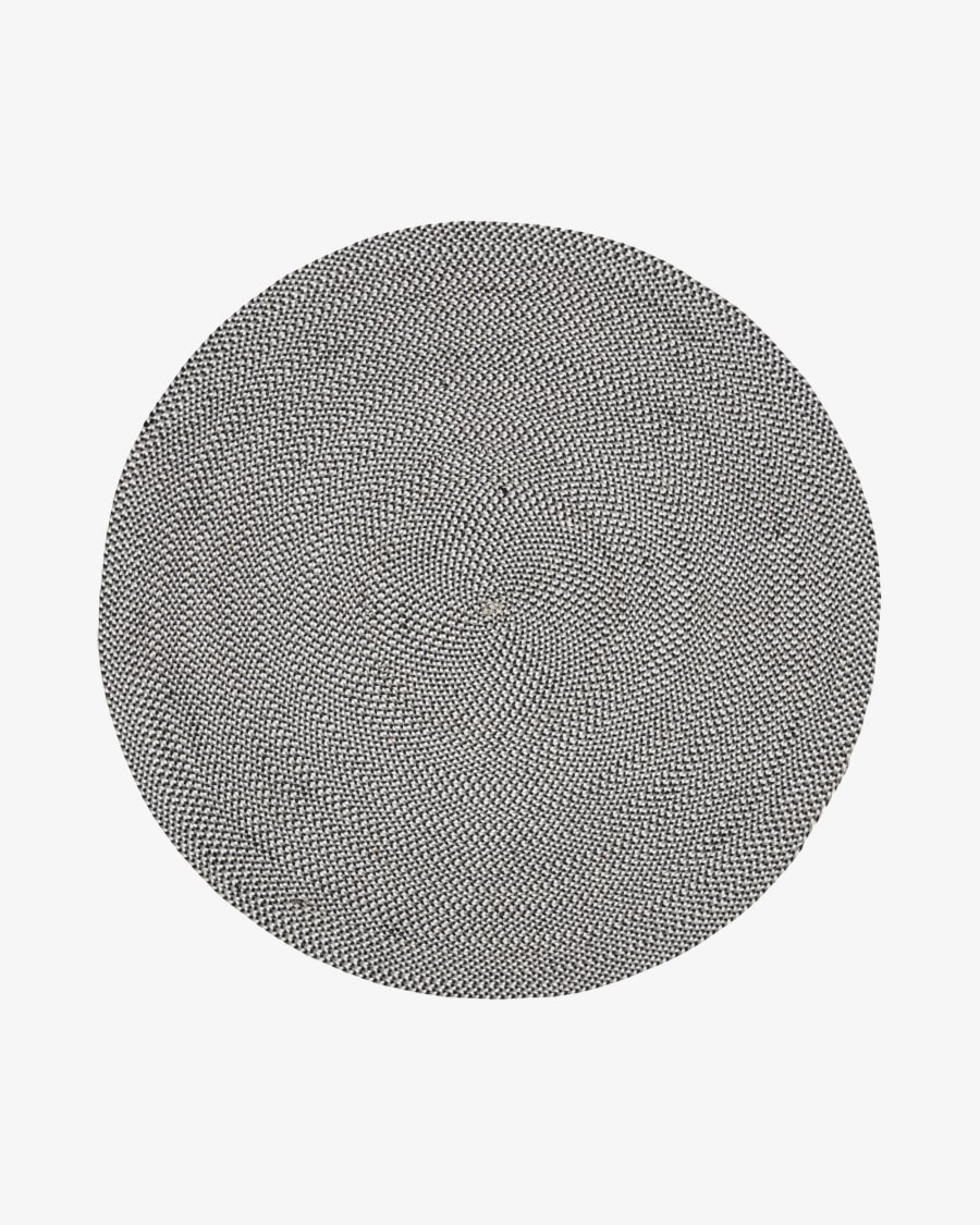 Rodhe 100% PET round rug in grey, Ø 150 cm