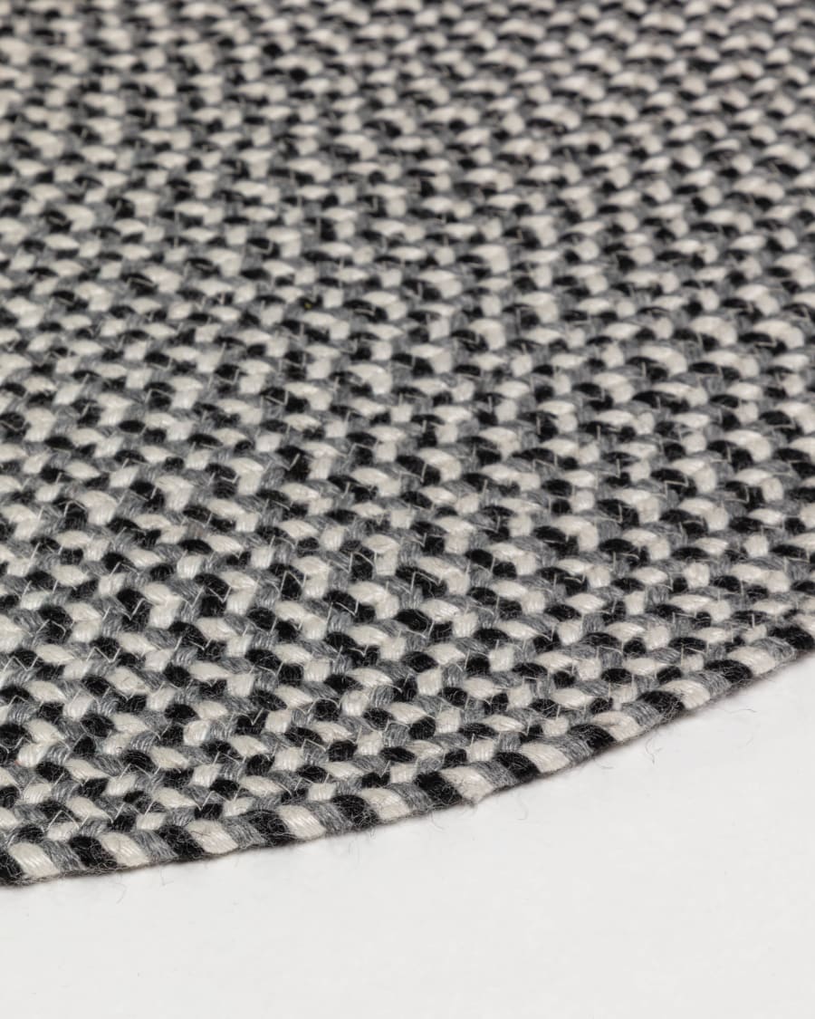 Rodhe 100% PET round rug in grey, Ø 150 cm