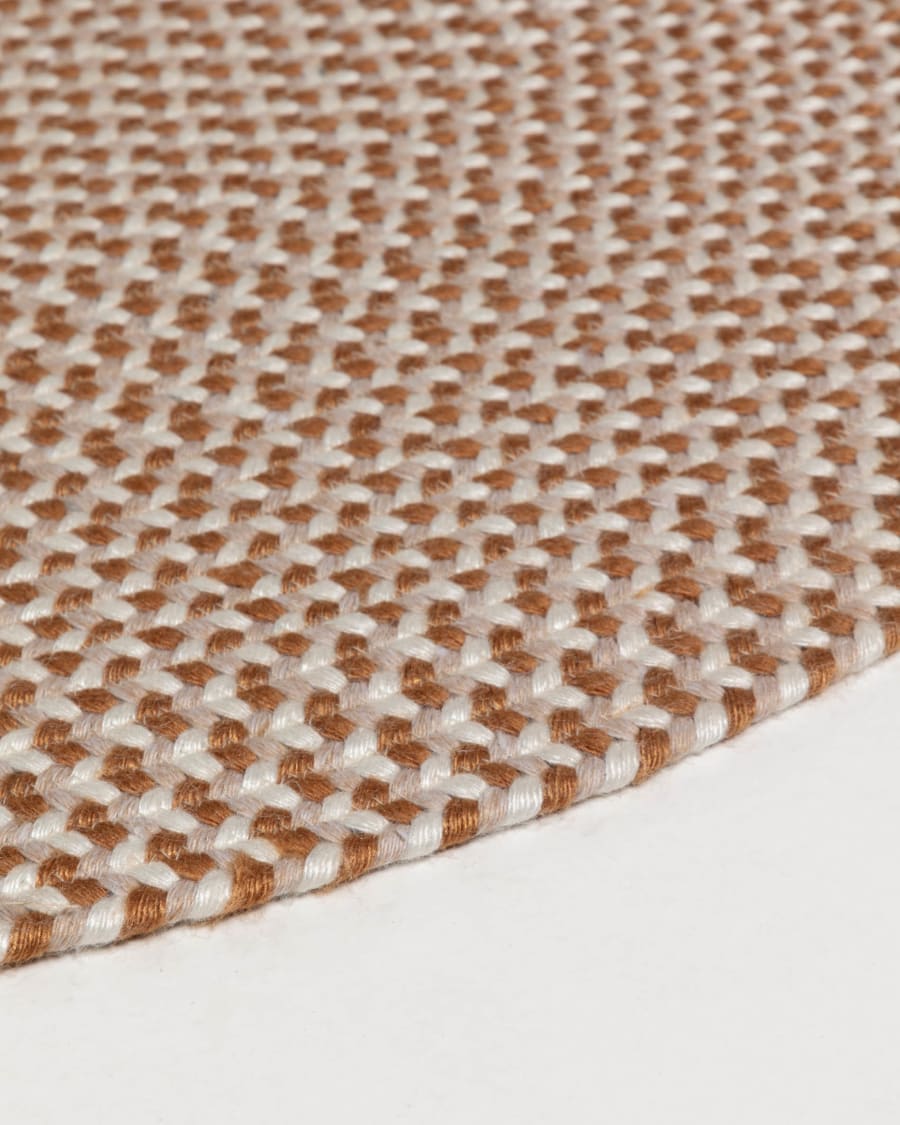 Rodhe 100% PET round rug in beige, Ø 100 cm