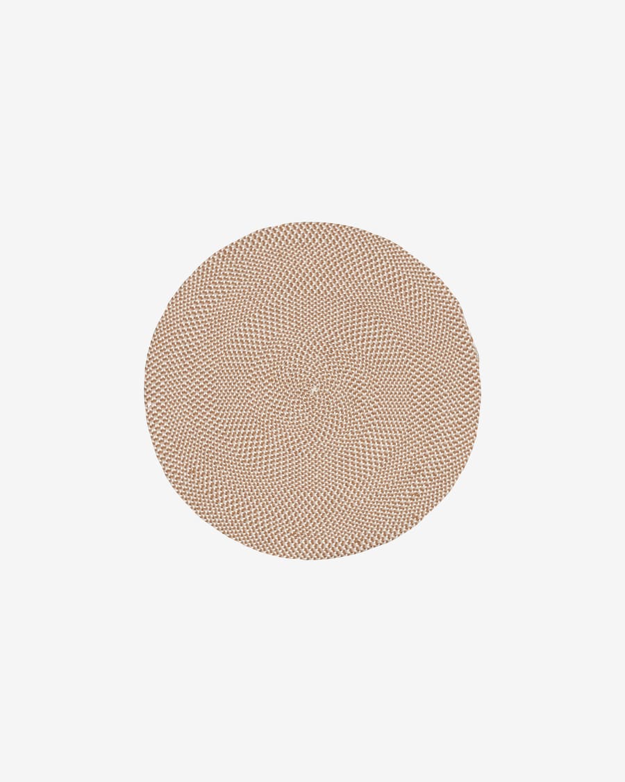 Rodhe 100% PET round rug in beige, Ø 100 cm