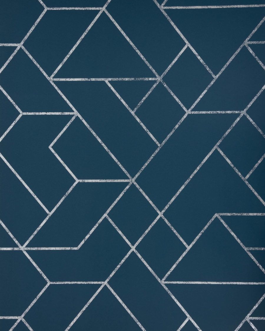 Gea blue and silver wallpaper, 10 x 0.53 m FSC MIX Credit