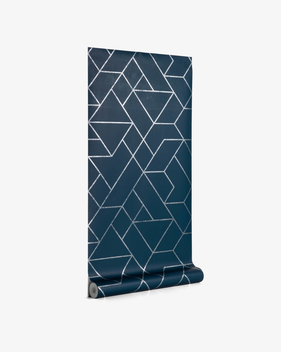 Gea blue and silver wallpaper, 10 x 0.53 m FSC MIX Credit