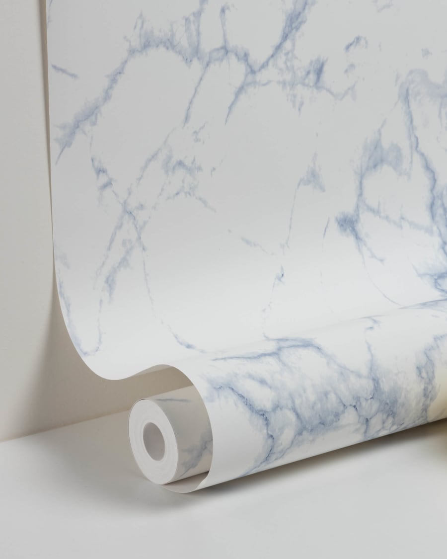 Marbela blue and white wallpaper, 10 x 0.53 m FSC MIX Credit