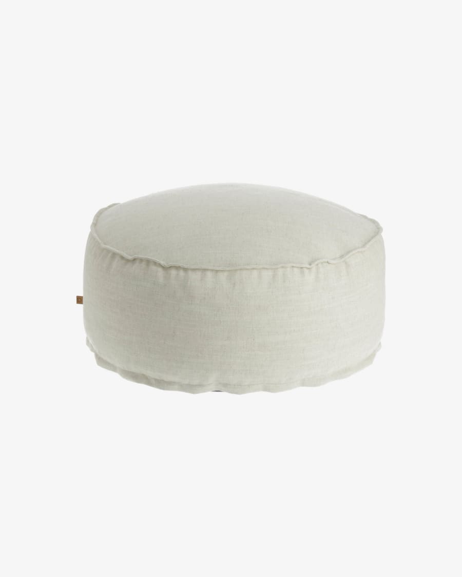 White Maelina Pouf Ø 70 cm