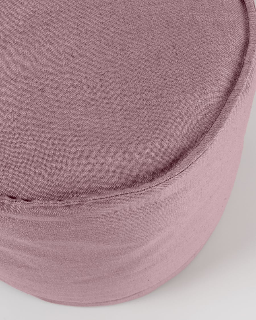 Πουφ Maelina Ø 42 εκ, ροζ