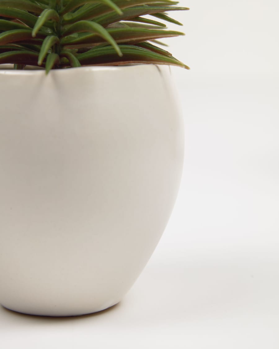 Pino artificial plant with white ceramic planter 16 cm