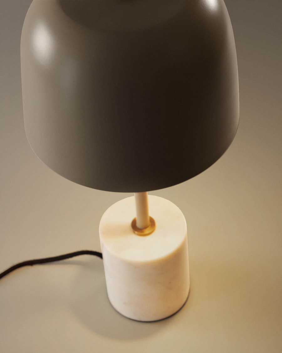 Alish table lamp in metal and marble