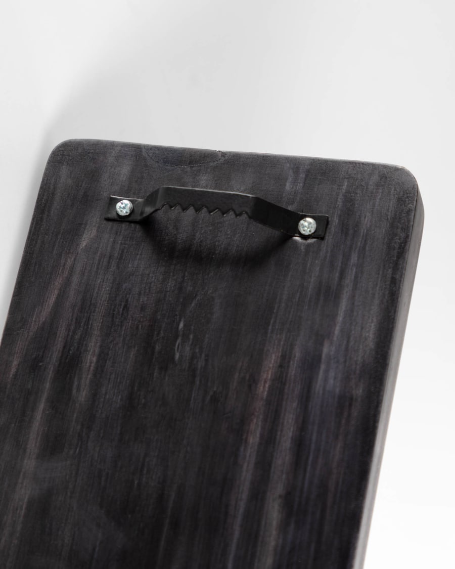 Jayla wall light in wood and black and gold metal