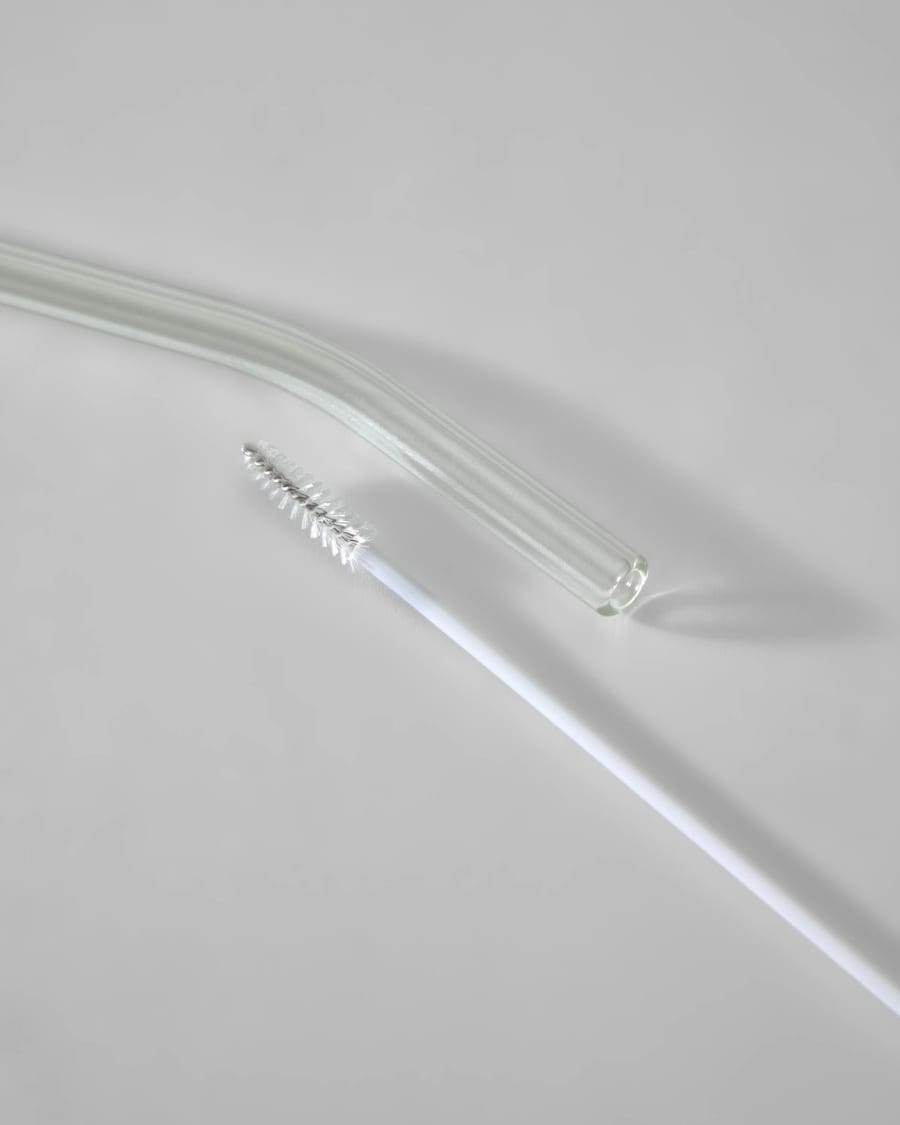 Gillia set of 6 clear glass reusable straws