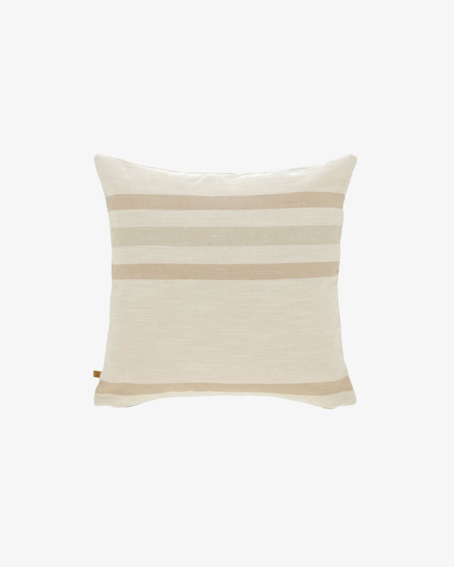 Sydelle cushion cover in white with beige stripes, 45 x 45 cm