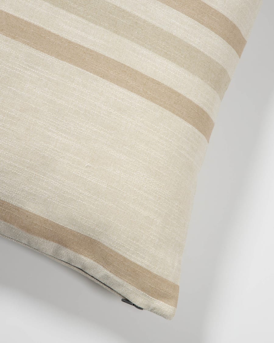 Sydelle cushion cover in white with beige stripes, 60 x 60 cm