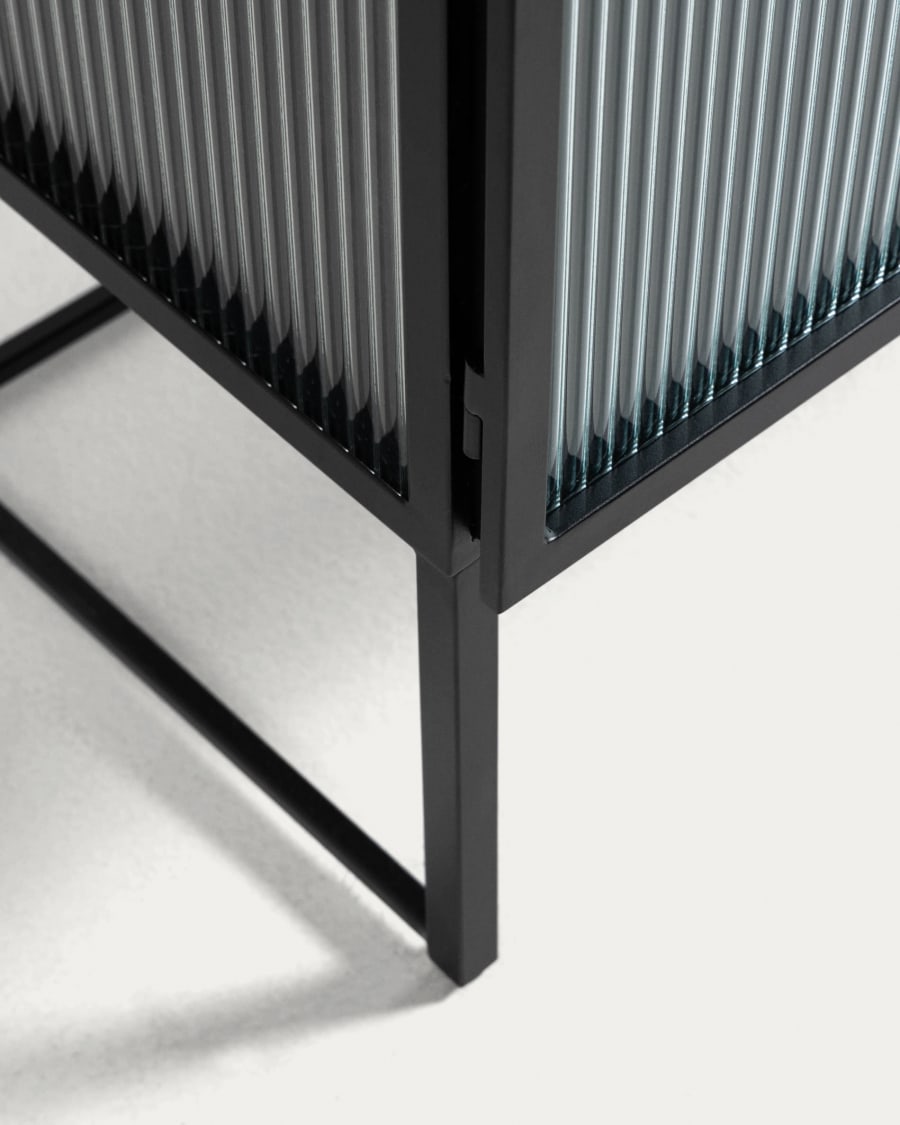 Trixie steel sideboard with 4 doors in a black painted finish, 160 x 81 cm