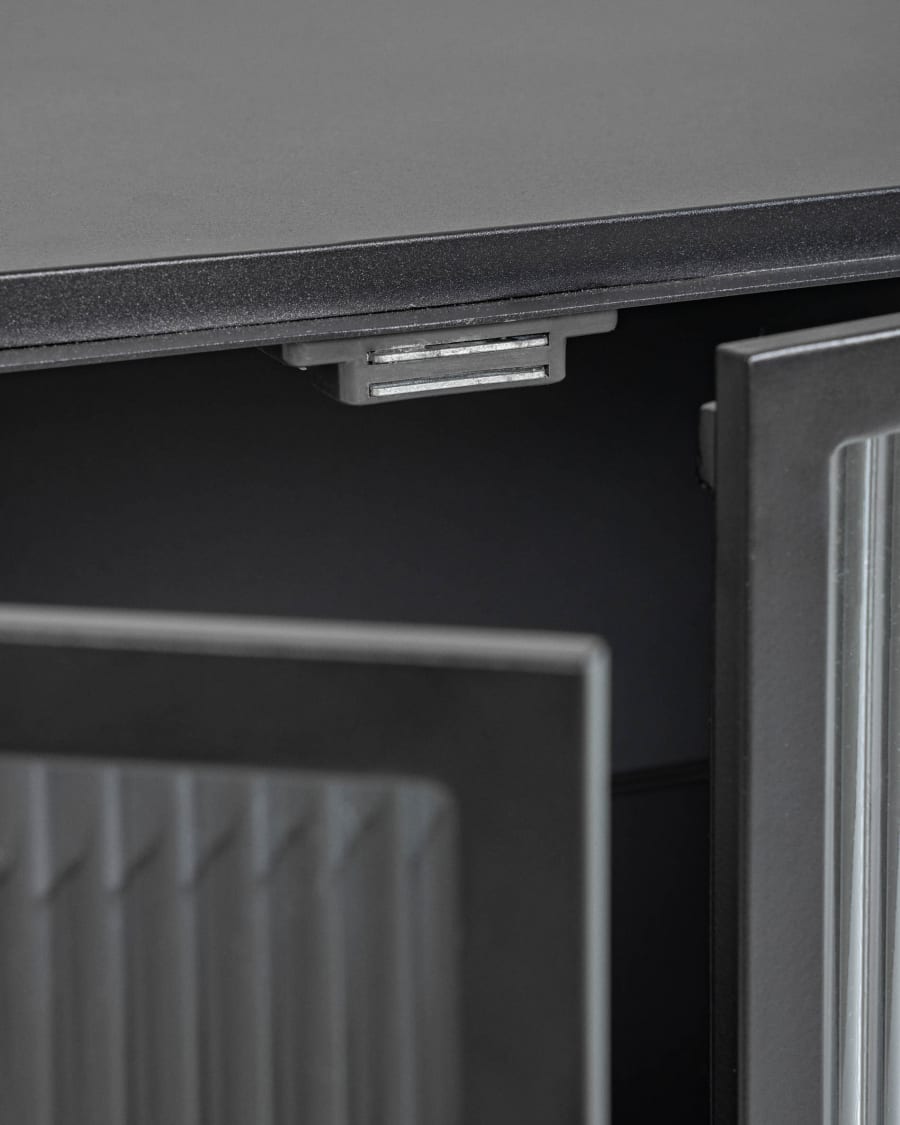 Trixie steel sideboard with 4 doors in a black painted finish, 160 x 81 cm