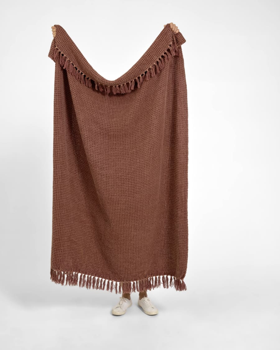 Shallow 100% cotton throw maroon 130 x 170 cm