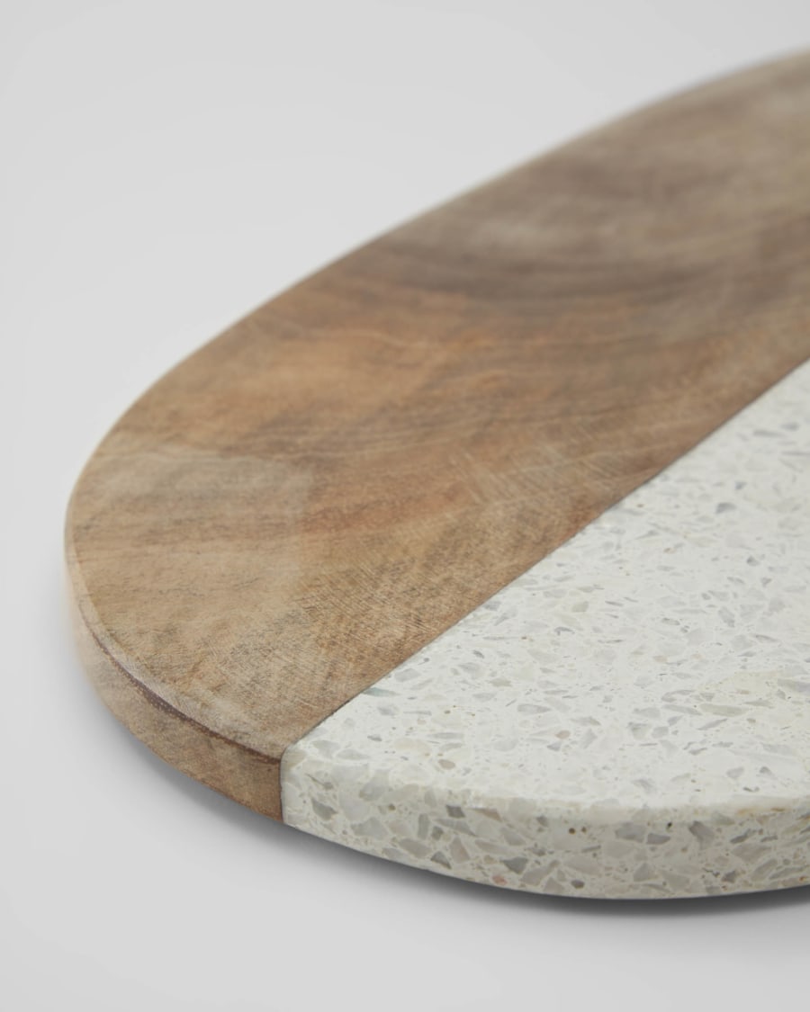 Augustine granite and wood serving board