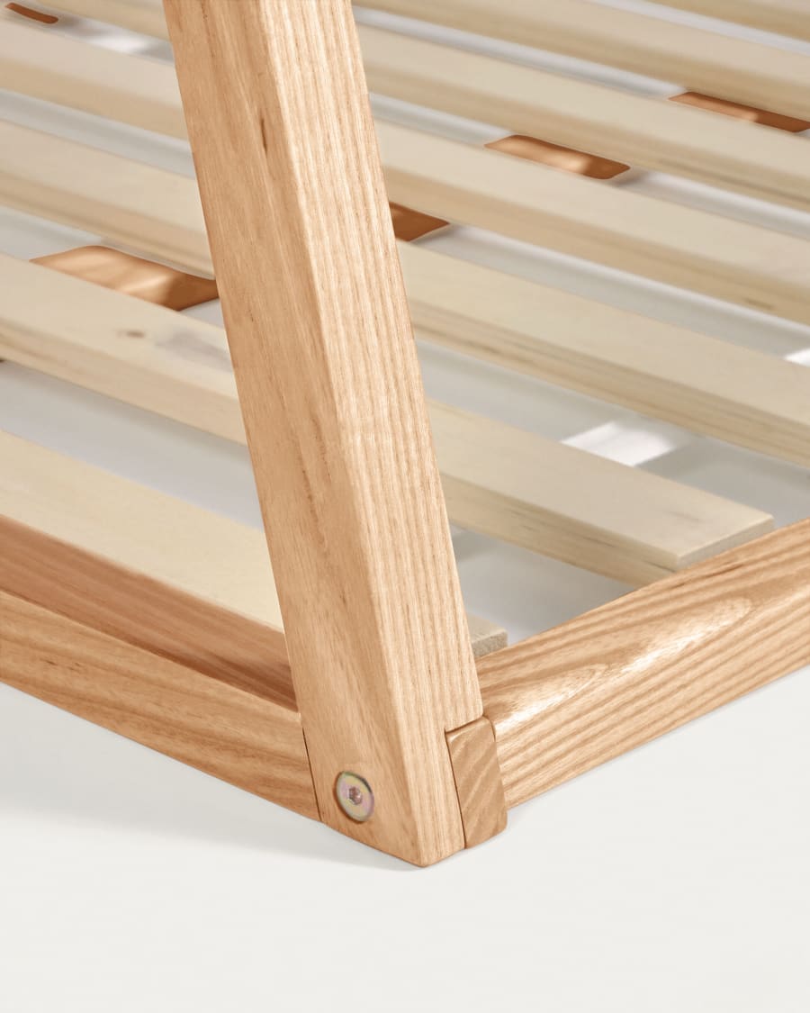 Maralis teepee bed made of solid beech wood with a natural finish, for 70 x 140 cm mattresses