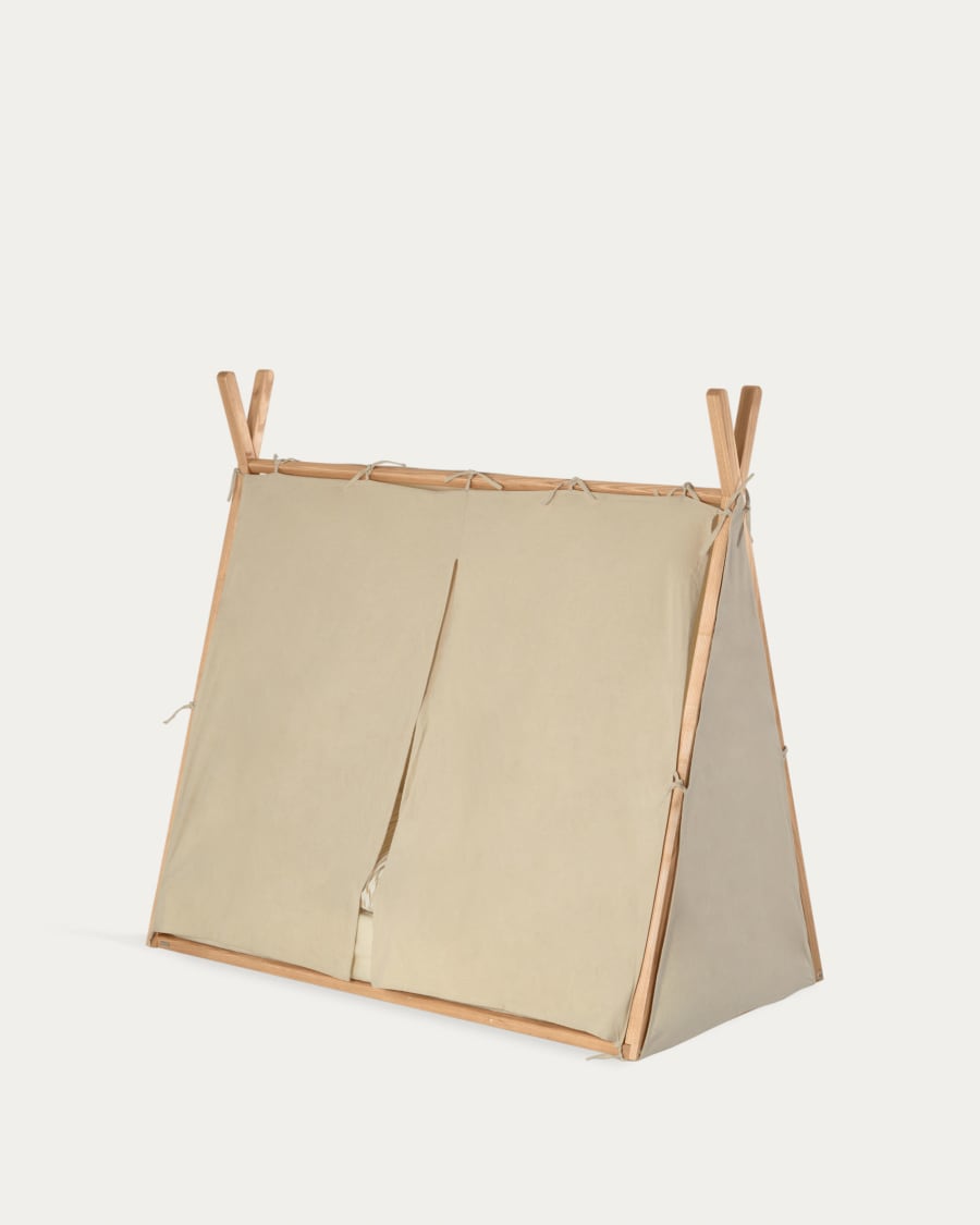 Maralis teepee bed made of solid beech wood with a natural finish, for 70 x 140 cm mattresses