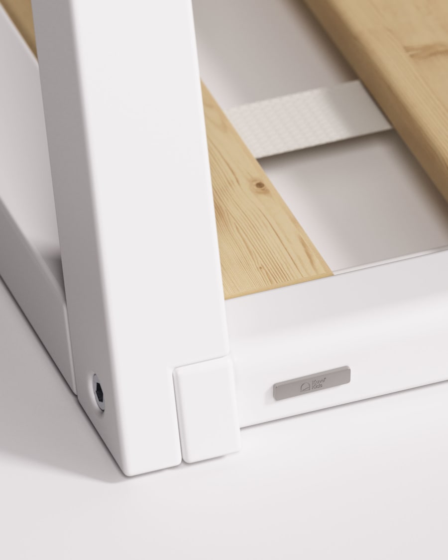 Maralis teepee bed made of solid beech wood with a white finish, for 90 x 190 cm mattresses