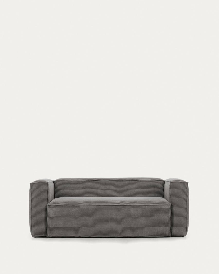 Blok 3 seater sofa in grey wide seam corduroy, 240 cm