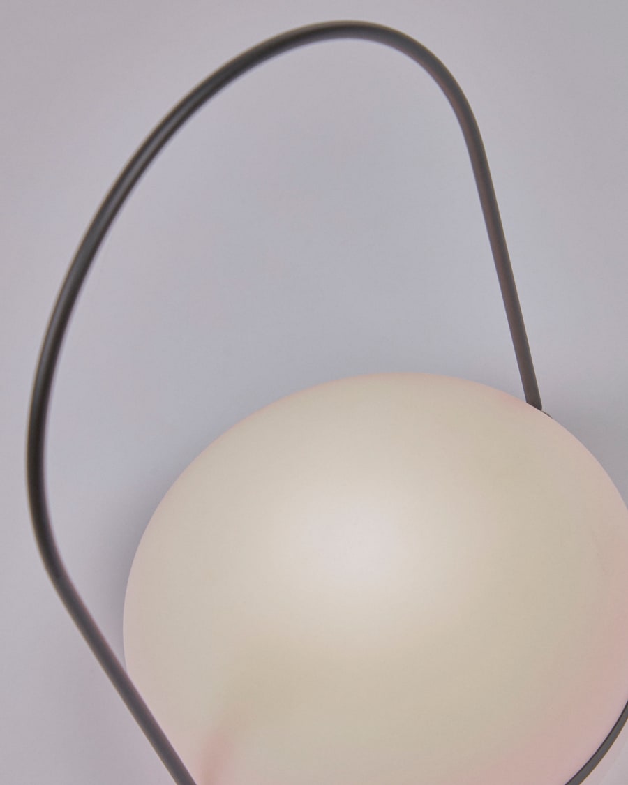 Tea table lamp in polythene and metal with black finish
