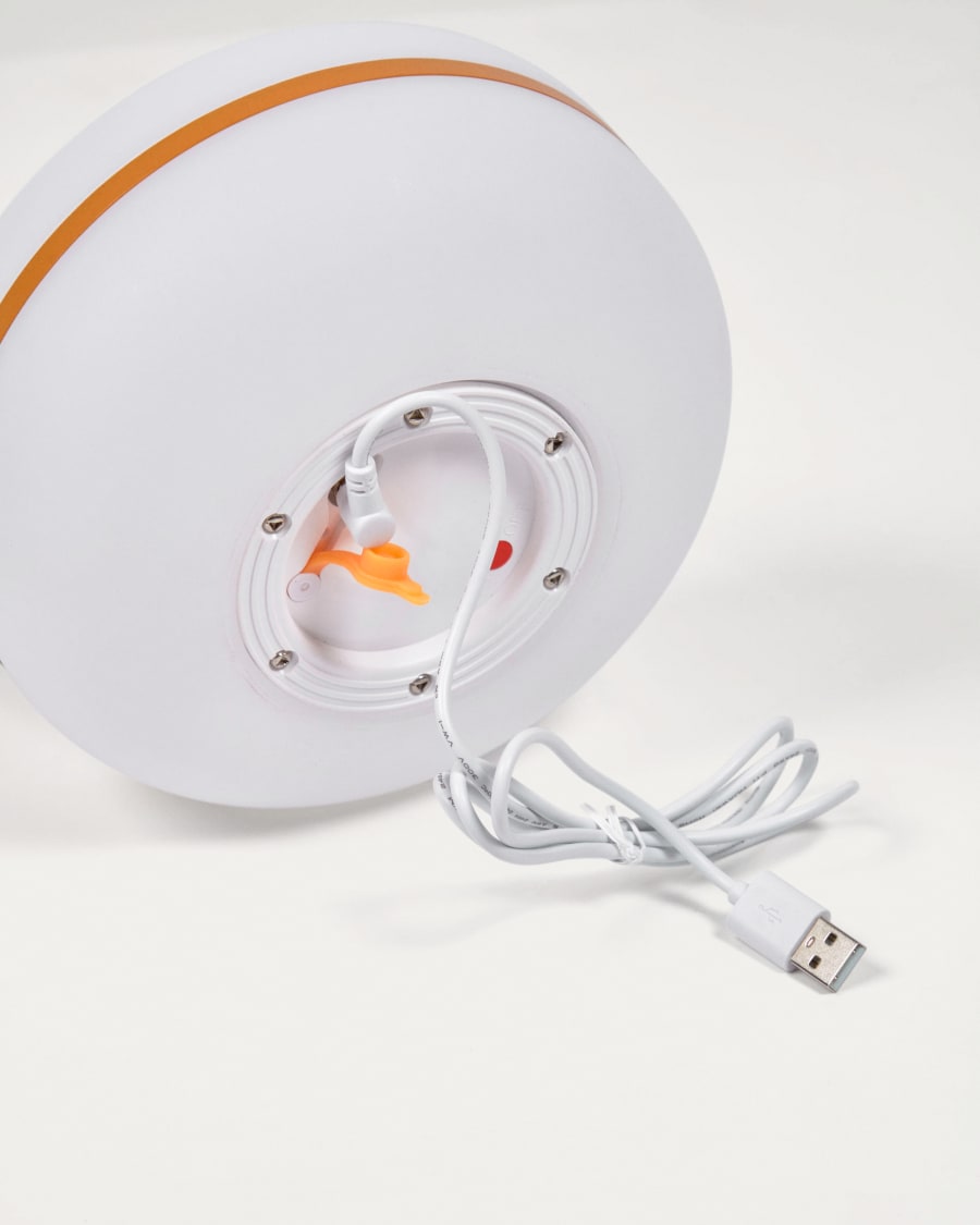 Tea table lamp in polythene and metal with mustard finish