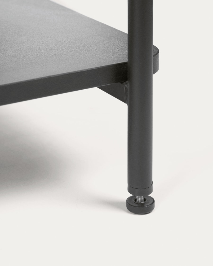 Galatia melamine and metal clothes rail with bench in black finish 100 x 150 cm