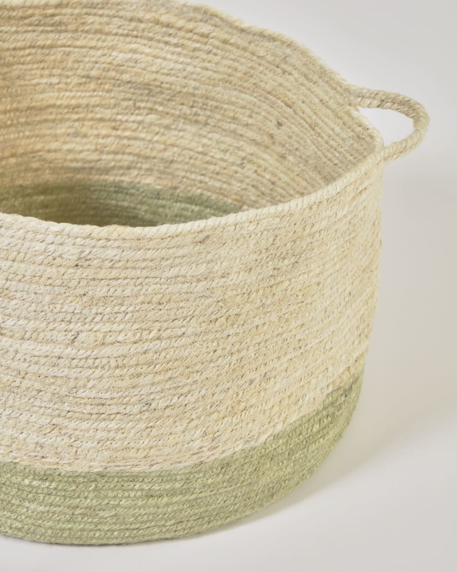 Adabel natural jute basket in green