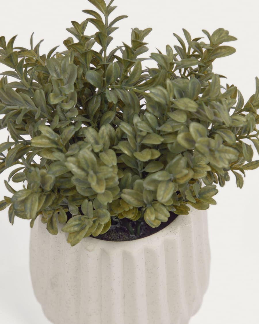 Milan Leaves artificial plant with white ceramic planter, 23.5 cm