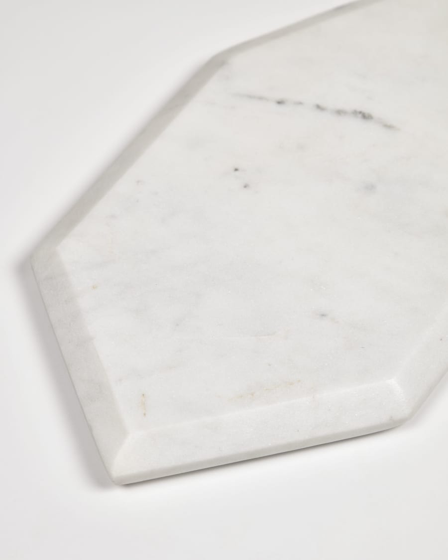 Επταγωνικός δίσκος σερβιρίσματος Claria, λευκό μάρμαρο