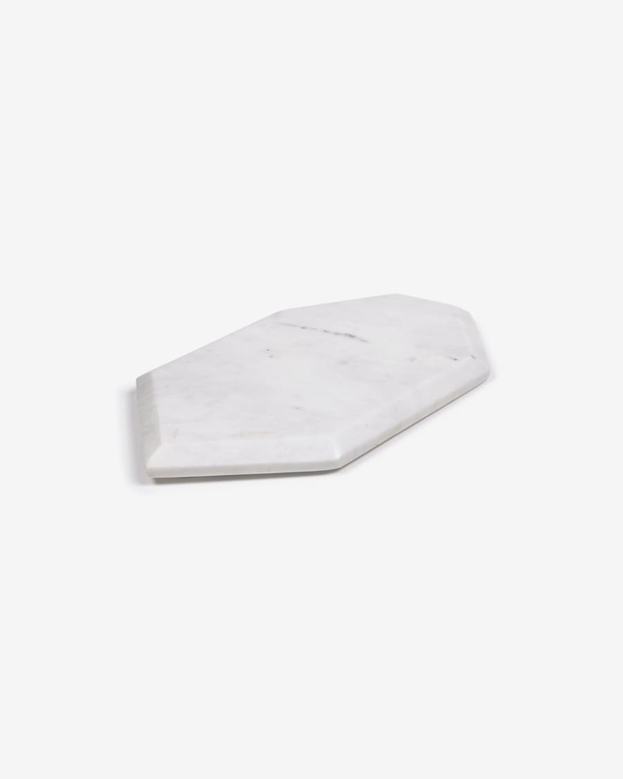 Επταγωνικός δίσκος σερβιρίσματος Claria, λευκό μάρμαρο