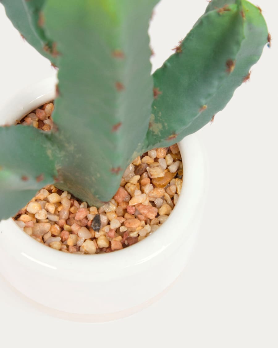 Artificial Cactus with white plantpot 22 cm