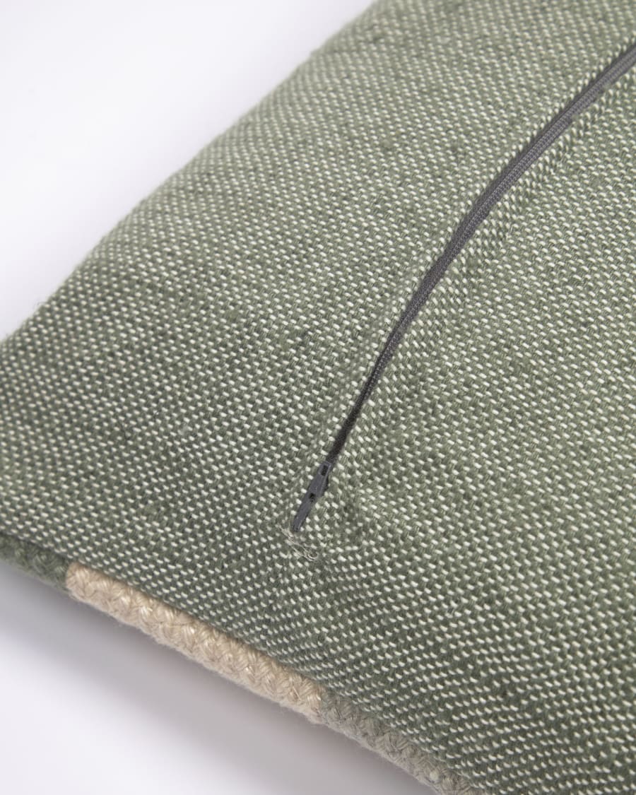 Leeith cushion cover 100% PET in green stripes 45 x 45 cm