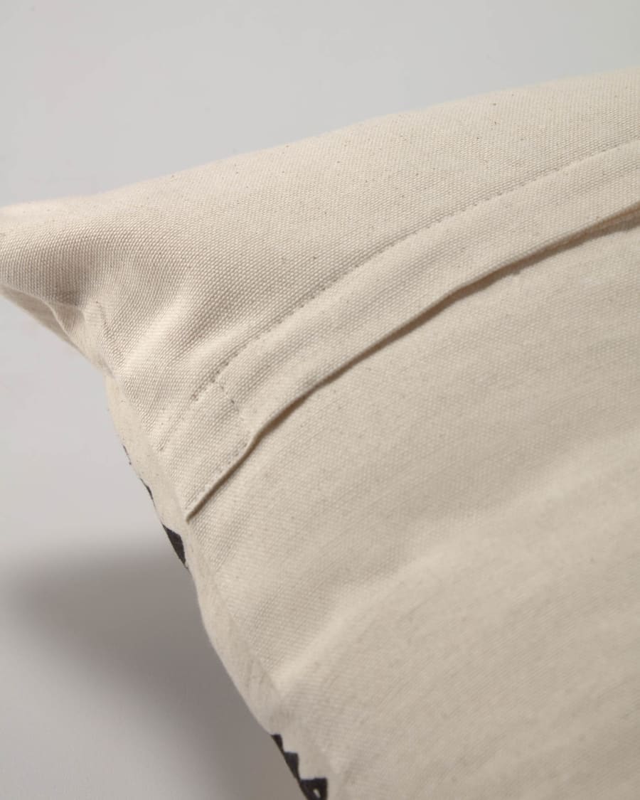 Saori 100% organic cotton (GOTS) small trees cushion cover in black 45 x 45 cm
