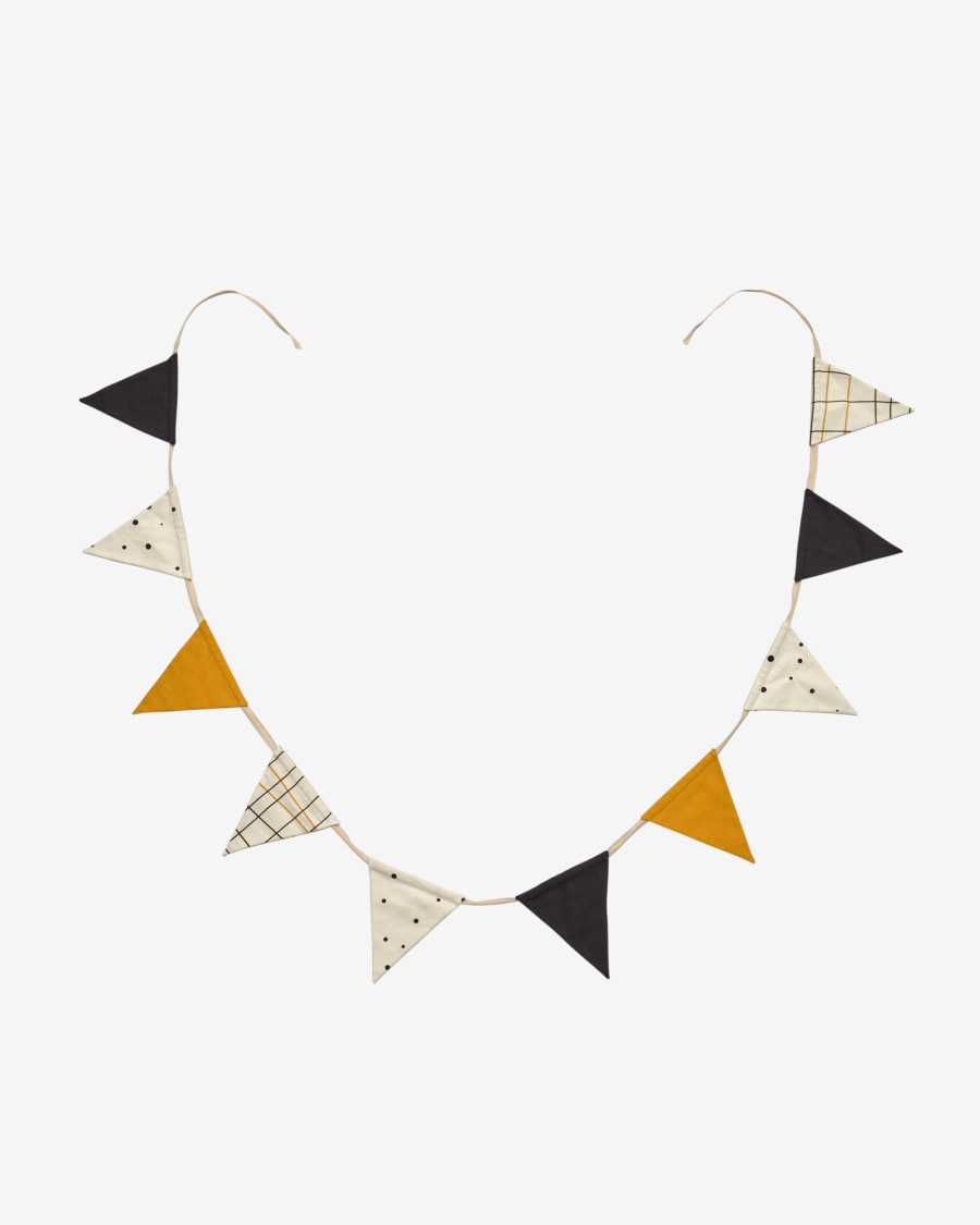 Zalia 100% organic cotton (GOTS) yellow fabric pennant