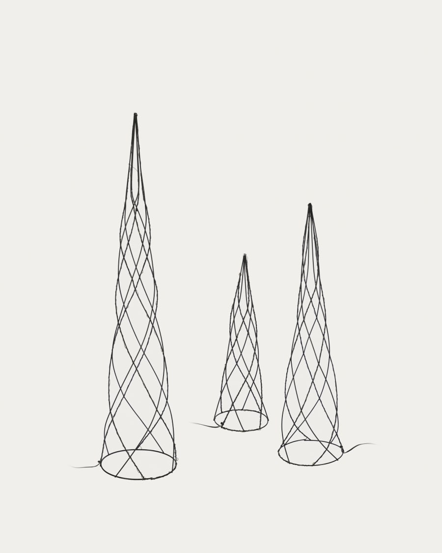 Shirly set of 3 illuminated Christmas tree cones