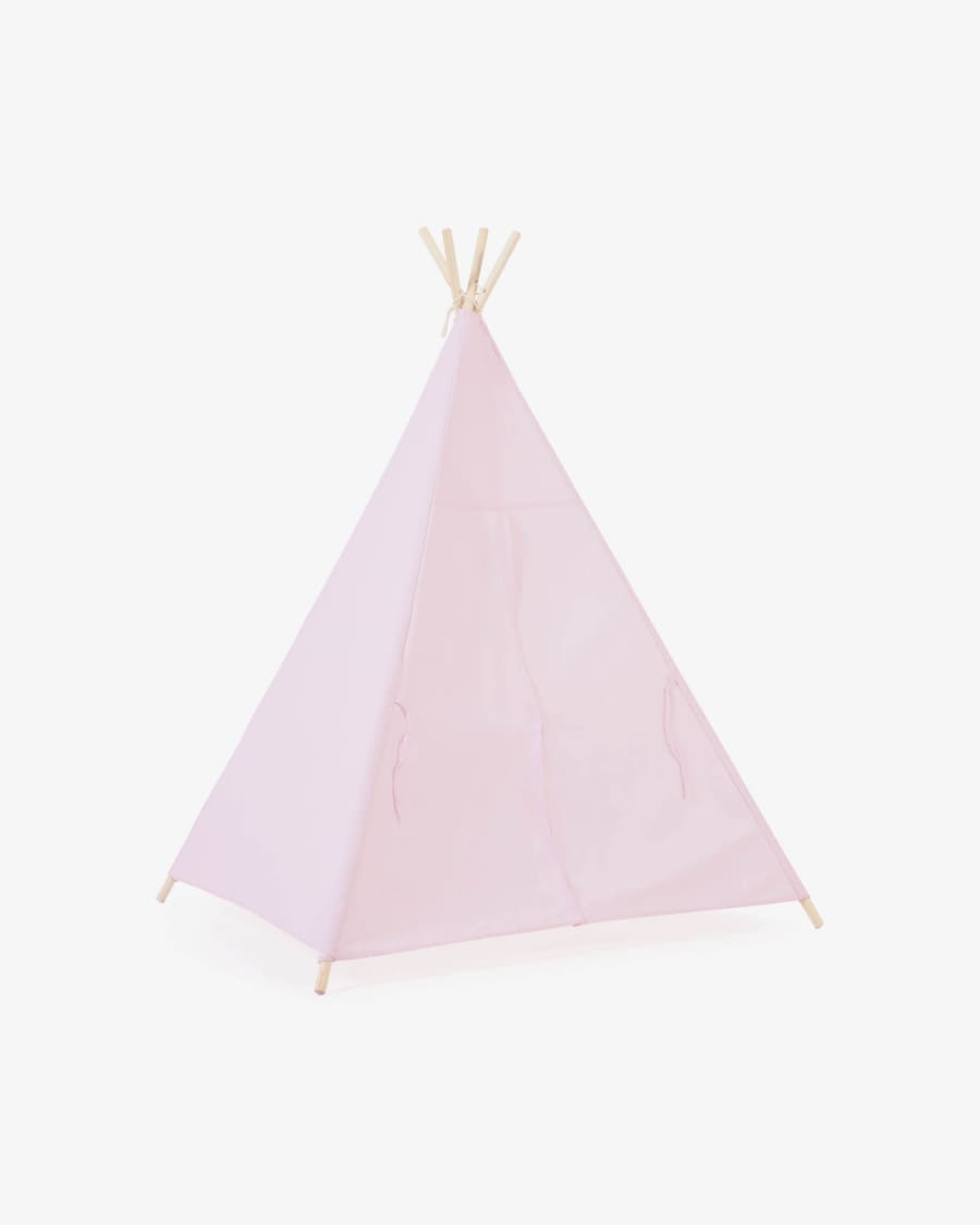 Darlyn 100% pink cotton tipi with solid pine wood legs