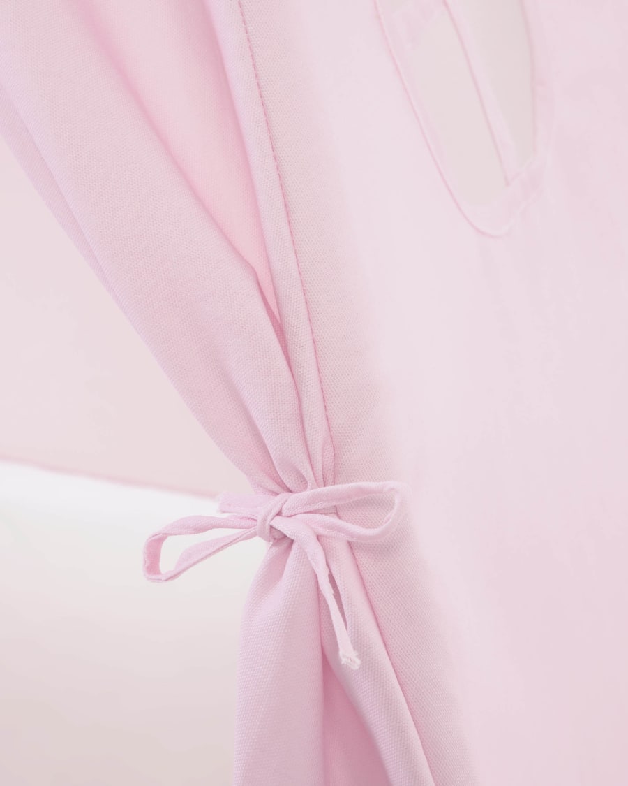 Darlyn 100% pink cotton tipi with solid pine wood legs