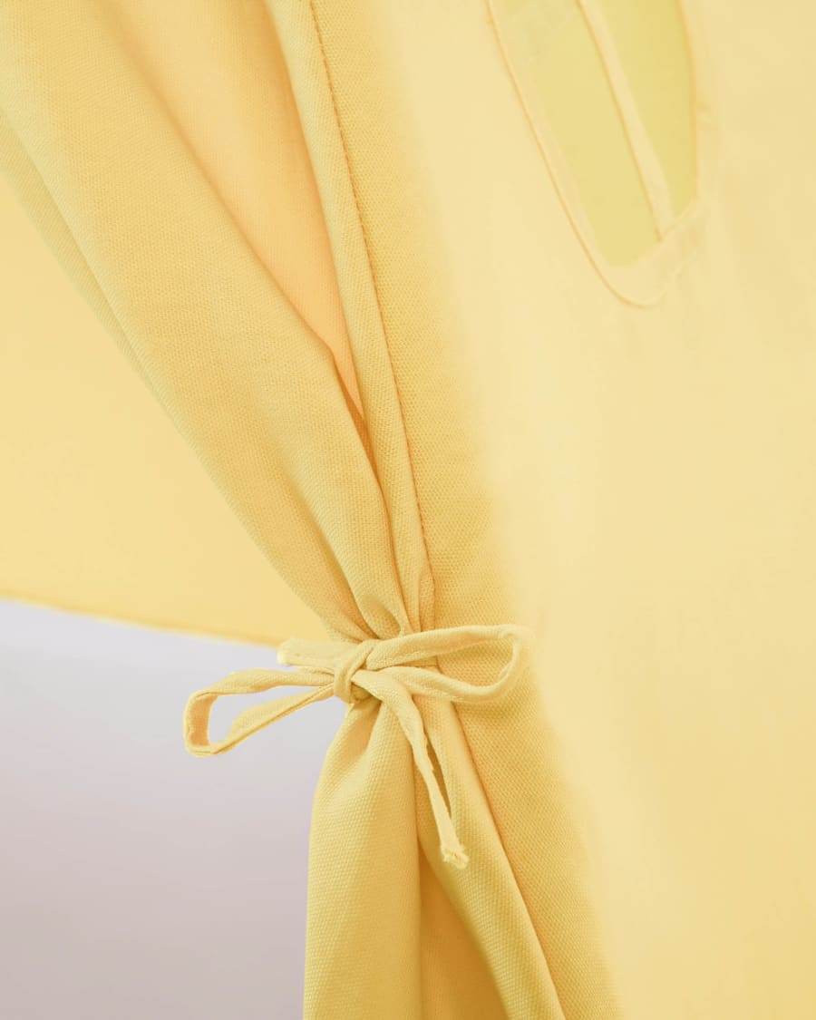 Darlyn 100% mustard cotton tipi with solid pine wood legs