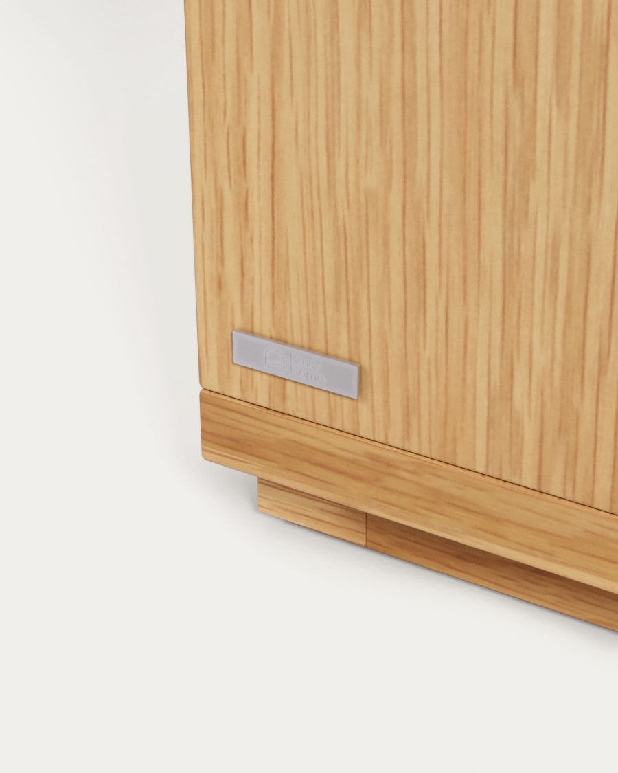 Abilen oak veneer and white lacquer bedside table, 53 x 44 cm, certified FSC 100%