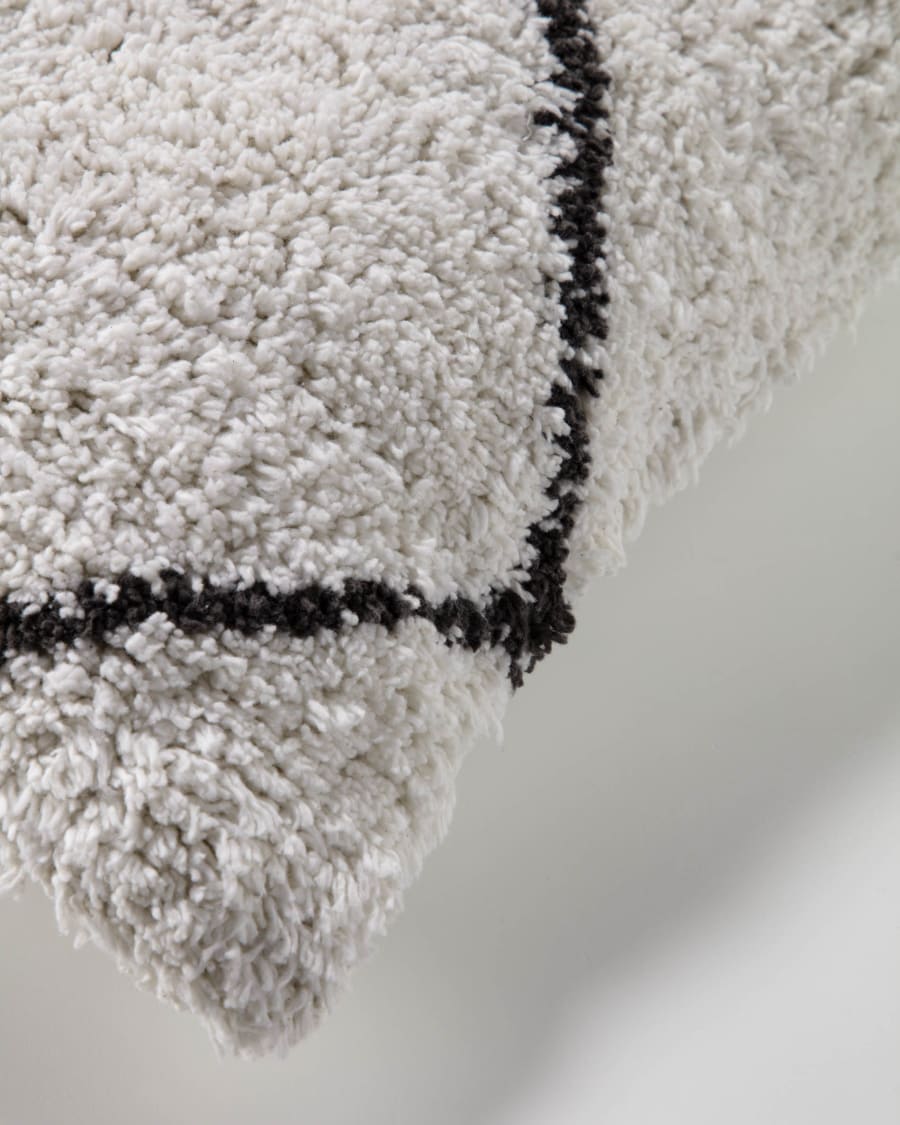 Marivi cushion cover made with cotton in white and black 45 x 45 cm