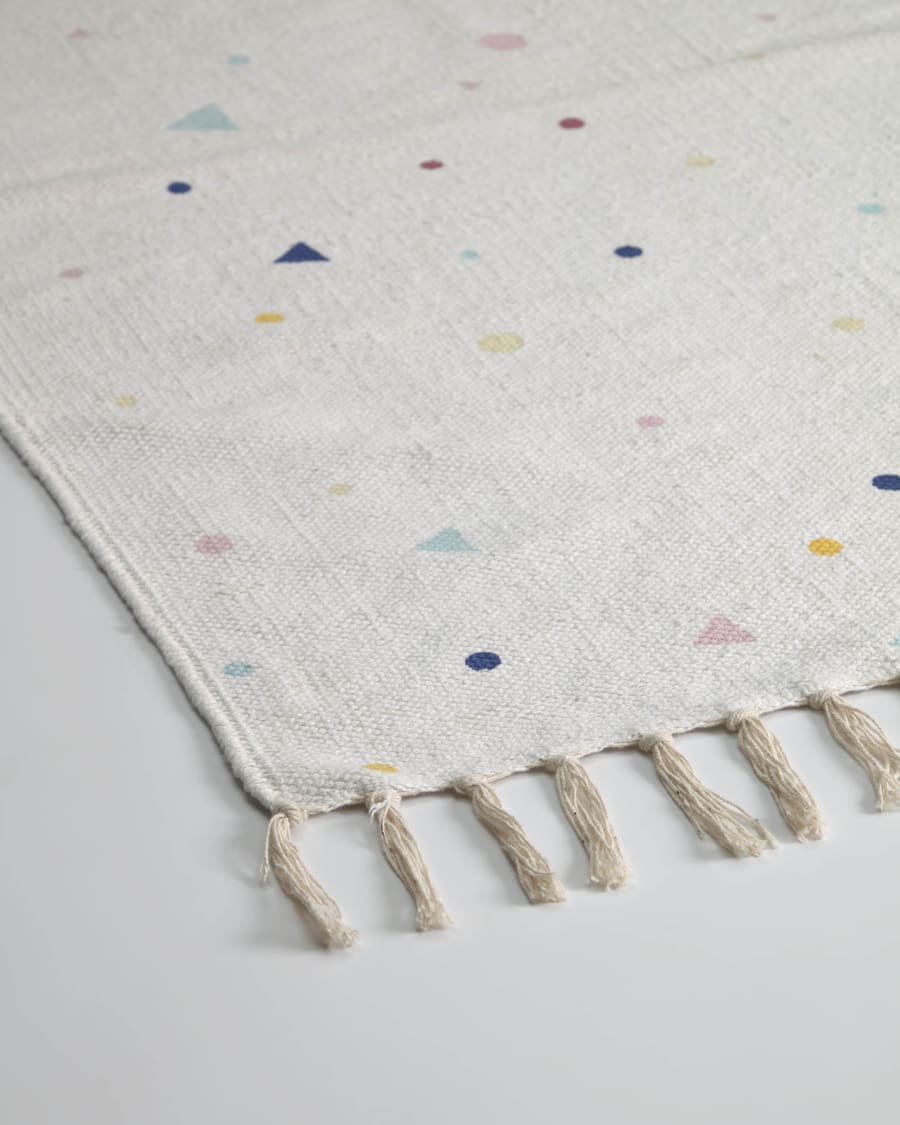 Miris cotton rug with multicolour dots and triangles 65 x 110 cm