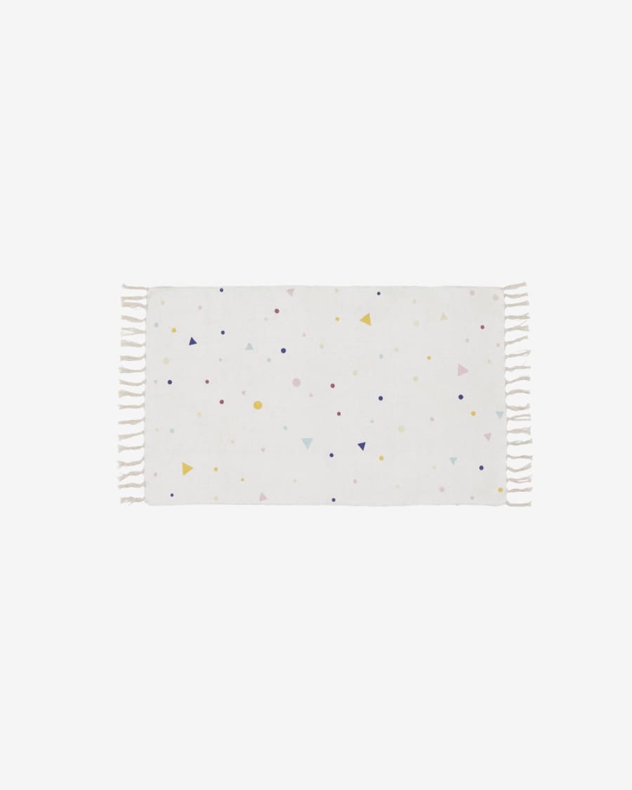 Miris cotton rug with multicolour dots and triangles 65 x 110 cm