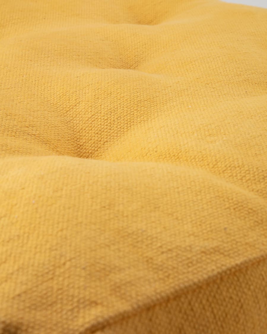 Sarit 100% cotton mustard yellow floor cushion 60 x 60 cm