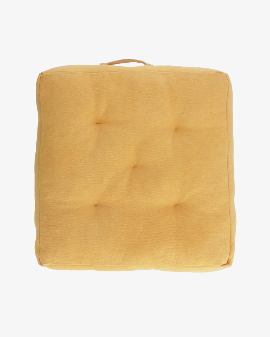 Sarit 100% cotton mustard yellow floor cushion 60 x 60 cm